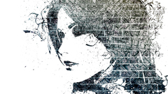 Woman artwork brick wall