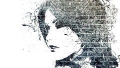 Woman artwork brick wall