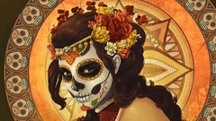 Woman artwork digital art fantasy art Sugar Skull
