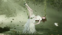 Woman artwork fantasy art legs up manipulation