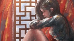 Woman artwork long ears