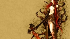 Woman artwork low-angle shot