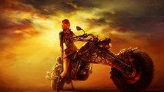 Woman artwork motorbikes