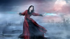 Woman artwork nighttime