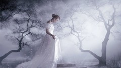 Woman artwork nighttime