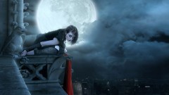 Woman artwork nighttime