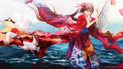 Woman Asia kimono artwork