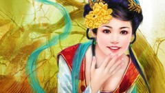 Woman Asia smiling oriental digital art