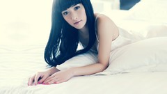 Woman asians bangs He Jing