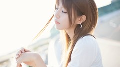 Woman asians bangs models Korean Heo Yoon Mi