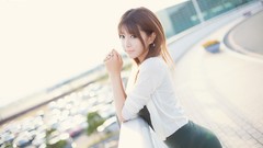 Woman asians bangs models Korean Heo Yoon Mi