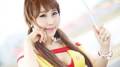 Woman asians bangs models Korean Im Min Young