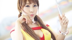 Woman asians bangs models Korean Im Min Young