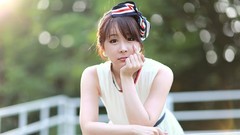 Woman asians bangs models Korean Kim Ji Min