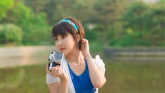 Woman asians bangs models Korean Kim Ji Min