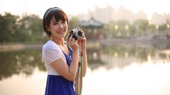 Woman asians bangs models Korean Kim Ji Min