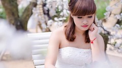 Woman asians bangs redheads