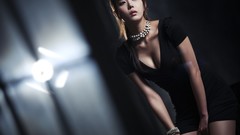 Woman asians black dress Korean Heo Yun Mi