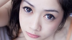 Woman asians black eyes stare