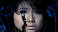Woman asians blue eyes digital art