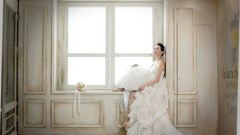 Woman asians brides models Korean wedding dresses Min Seo Hee