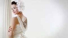 Woman asians brides models Korean wedding dresses Min Seo Hee