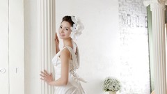 Woman asians brides models Korean wedding dresses Min Seo Hee
