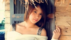 Woman asians brown eyes brunettes