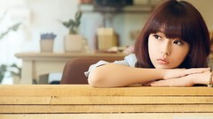 Woman asians brunettes bangs