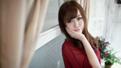 Woman asians brunettes bangs