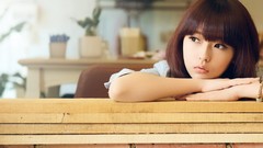 Woman asians brunettes bangs