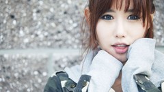 Woman asians brunettes bangs models Korean Song Jina