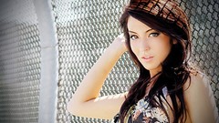 Woman asians brunettes Chain Link Fence