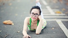 Woman asians brunettes girls with glasses Viet Nam