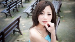 Woman asians brunettes models Mikako Zhang Kaijie