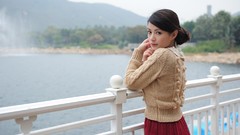 Woman asians brunettes models portraits May Mei