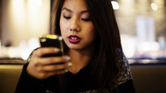 Woman asians brunettes phones