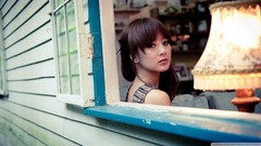 Woman asians fantasy art window panes Mikako Zhang Kaijie