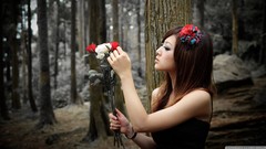 Woman asians forests