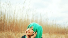Woman asians hatsune miku vocaloid saya cosplay aqua hair