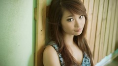 Woman asians long hair brunettes