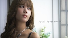 Woman asians long hair brunettes bangs models Korean Heo Yun Mi