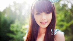 Woman asians long hair models Korean