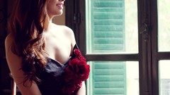 Woman asians long hair models microsoft windows window panes 