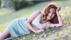 Woman asians lying down