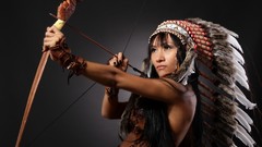 Woman asians models archery