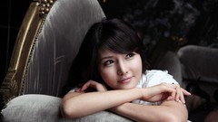 Woman asians models black hair Korean Cha Seon Hwa