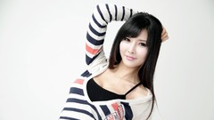 Woman asians models black hair Korean Cha Sun Hwa