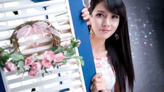 Woman asians models black hair Korean Cha Sun Hwa