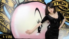 Woman asians models black hair Korean Hwang Mi Hee